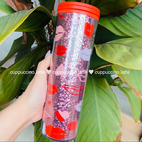 Starbucks Other - 💖LAST ONE💖Starbucks 2021 Valentine Pink Glitter Lips Water Bottle Tumbler